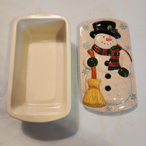 DEBCO Other - DEBCO LOAF PAN WITH SNOWMAN LID